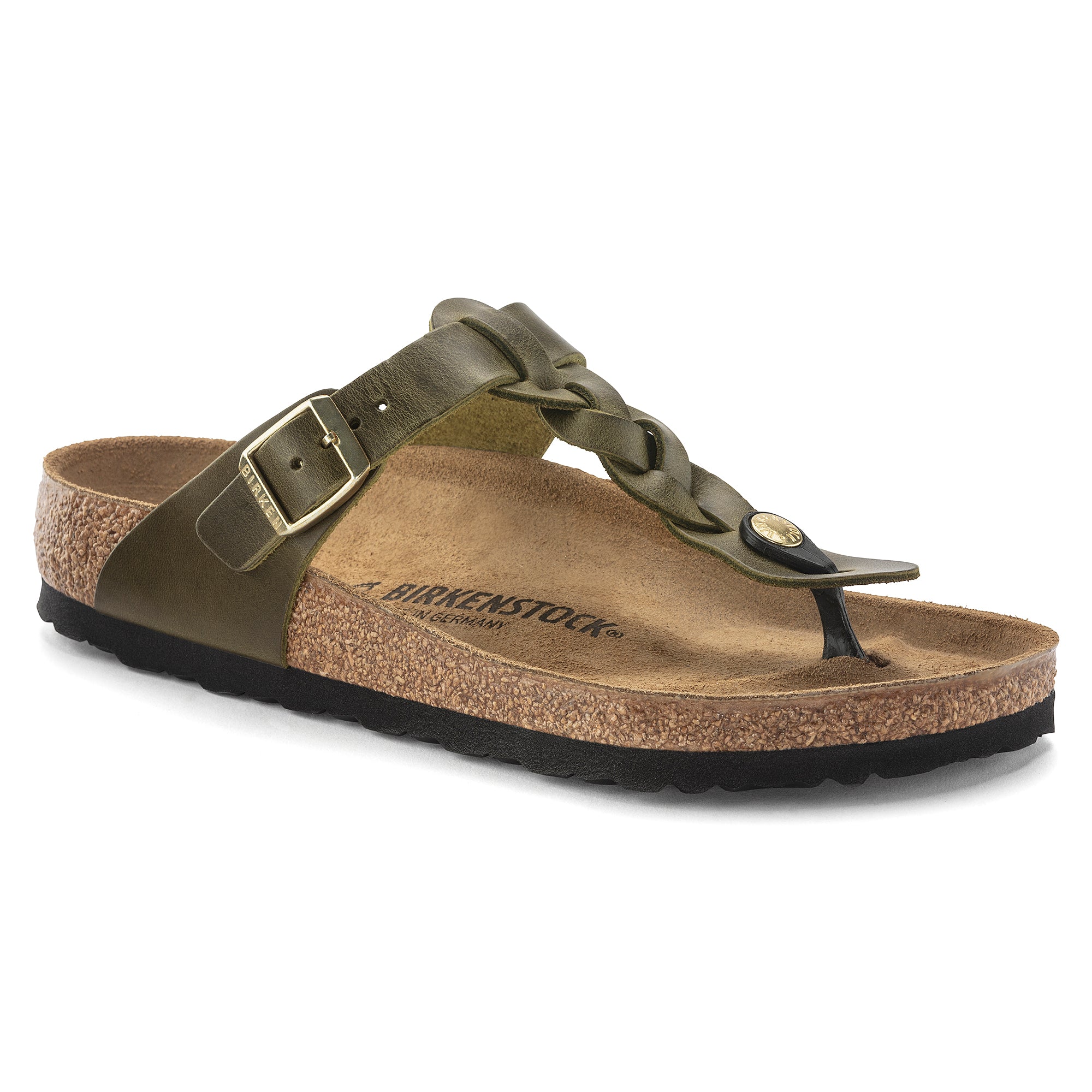 Birkenstock Limited Edition Gizeh Braid green olive oiled leather