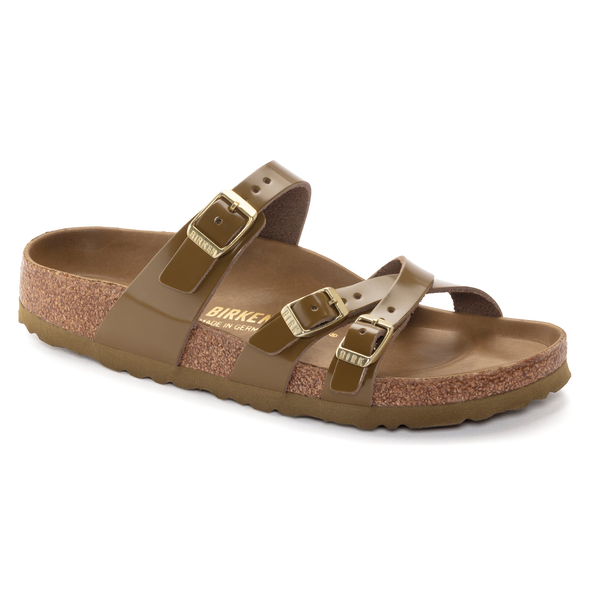 Birkenstock Limited Edition Franca Hex mud green high shine leather
