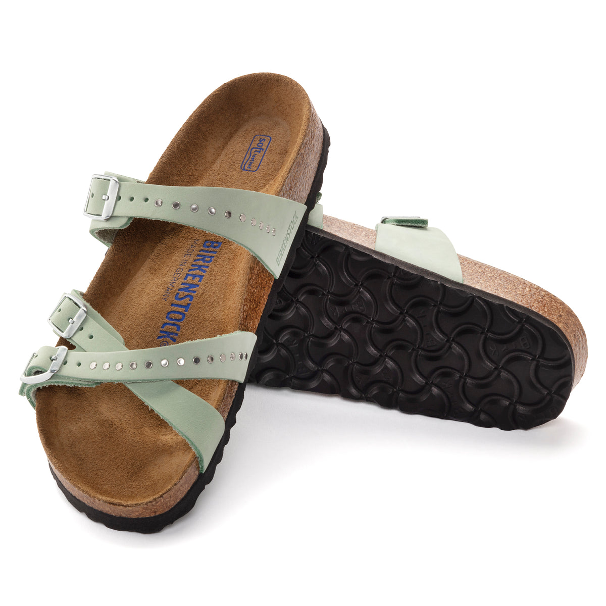 Birkenstock Limited Edition Franca Rivets Soft Footbed matcha nubuck