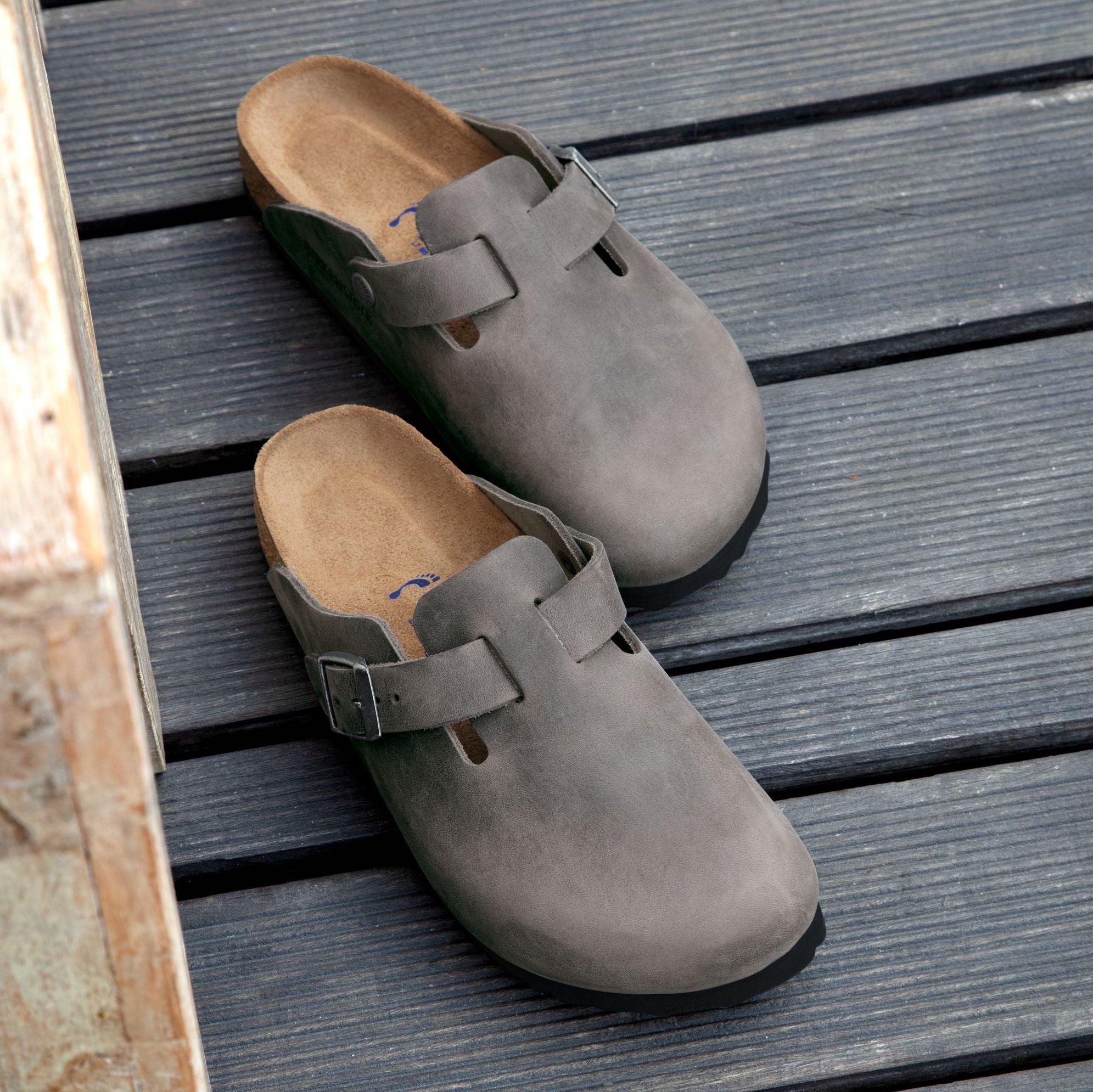 Iron oiled leather birkenstock sales