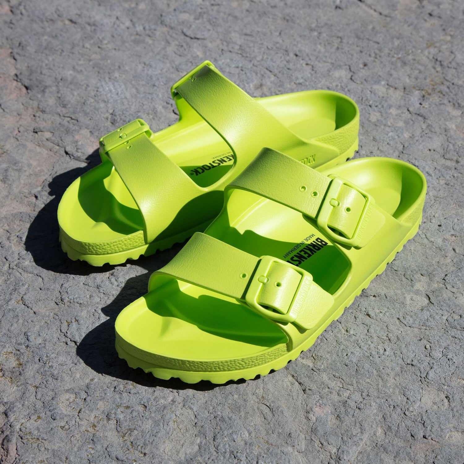 birkenstock arizona lime green
