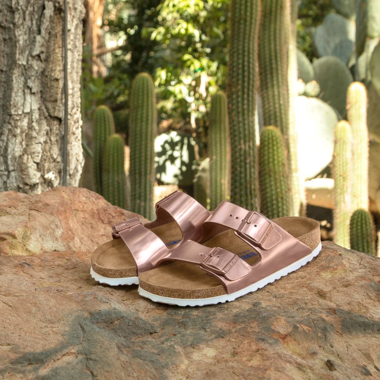 Birkenstock Arizona Soft Footbed copper metallic leather