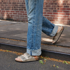 Birkenstock Limited Edition Arizona stone coin suede/natural shearling