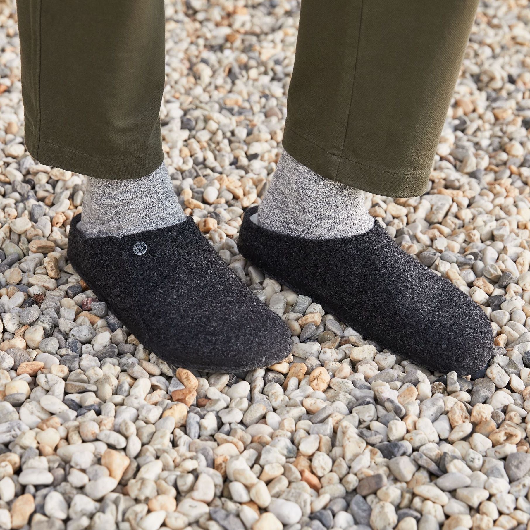 Birkenstock Zermatt Shearling anthracite wool/natural shearling