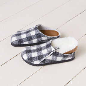 Birkenstock Kids Limited Edition Zermatt plaid white wool/natural shearling