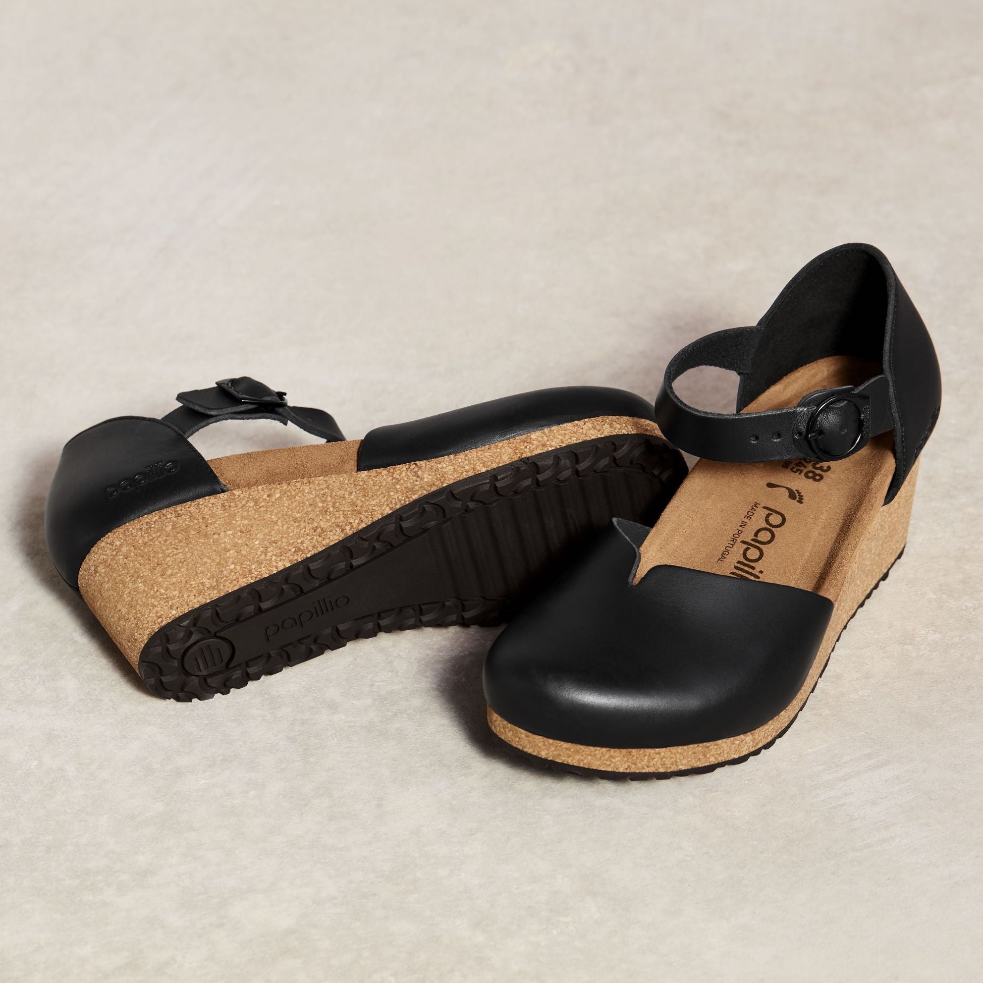 Papillio Mary black leather by Birkenstock