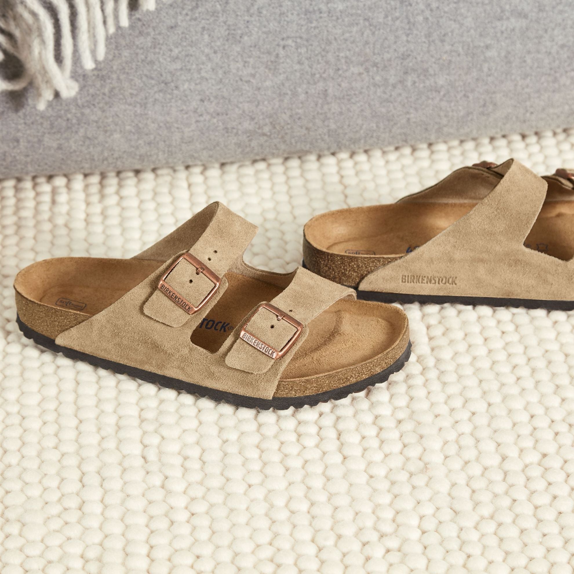 Birkenstock arizona taupe suede sale hot sale