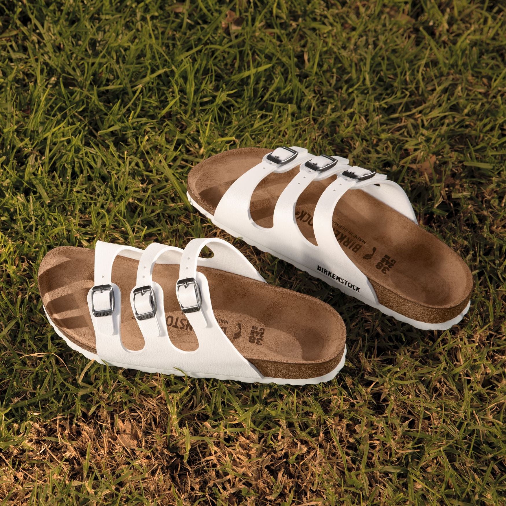 Birkenstock white 3 strap hotsell