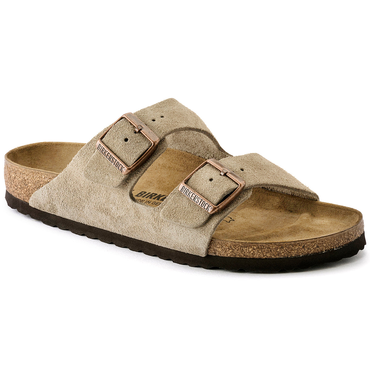 Birkenstock Arizona Taupe Suede Sandals Adjustable Slides Germany - M39 /Unisex Birkenstock Men main image 2