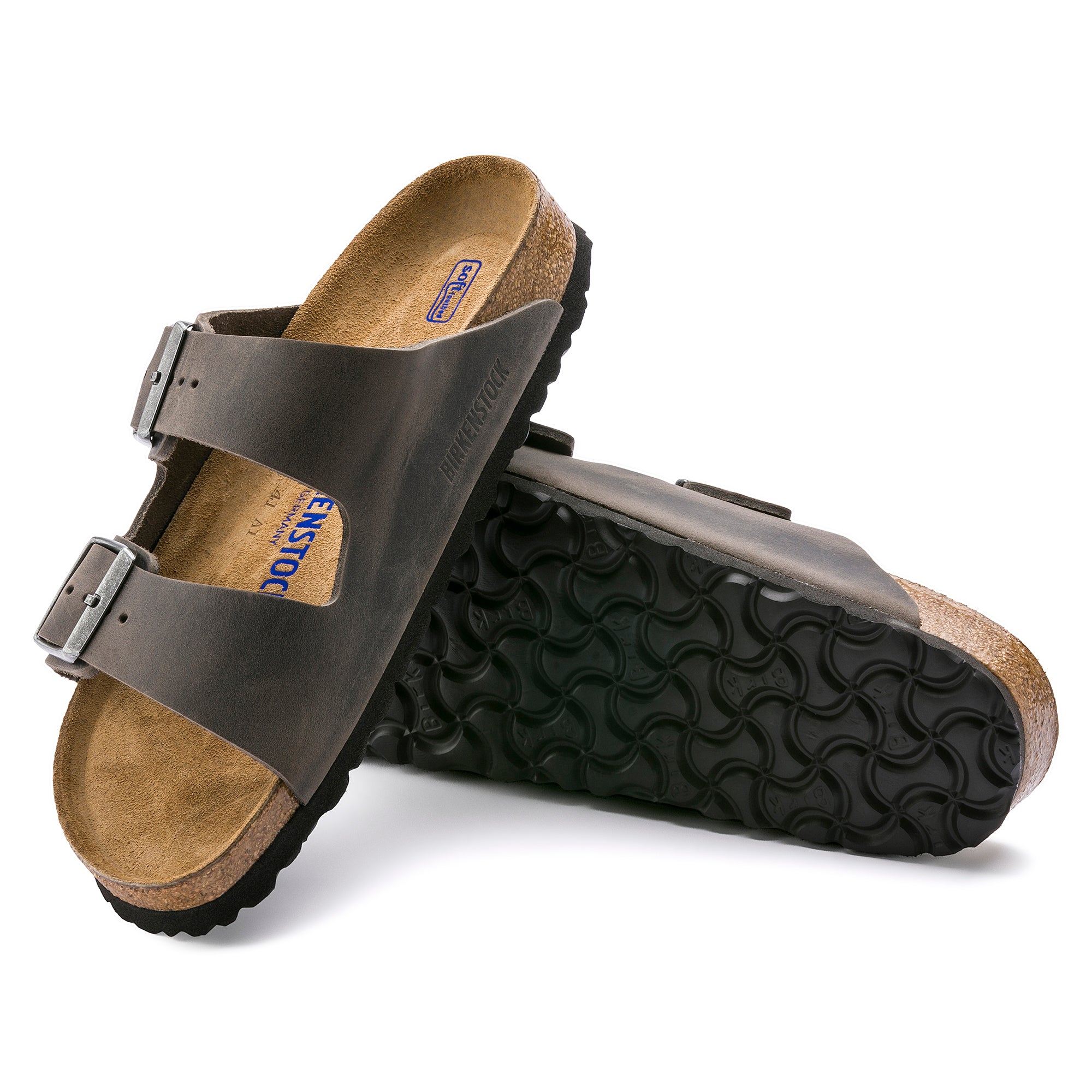 Birkenstock Arizona Soft Footbed iron oiled leather