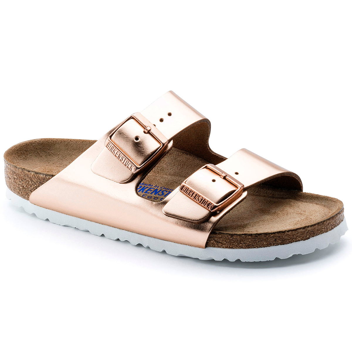 Birkenstock Brown Leather Two-Strap Sandals with Copper Buckles Birkenstock Arizona Soft Footbed – Mocha Suede Leather  main image 4