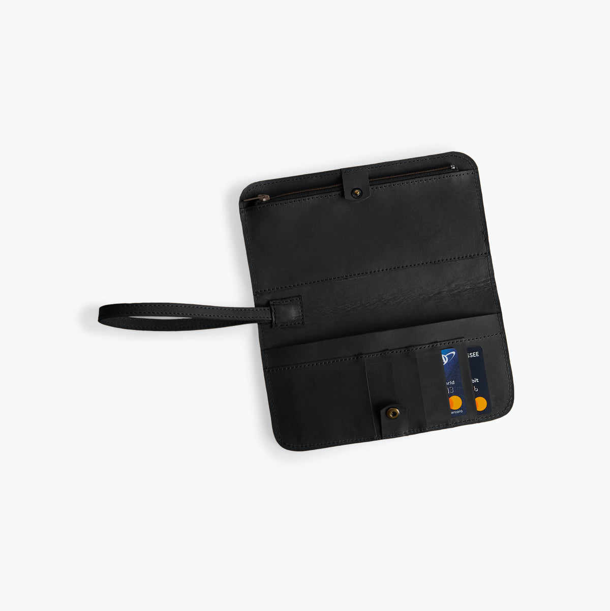 ABLE Alem Snap Wallet black leather