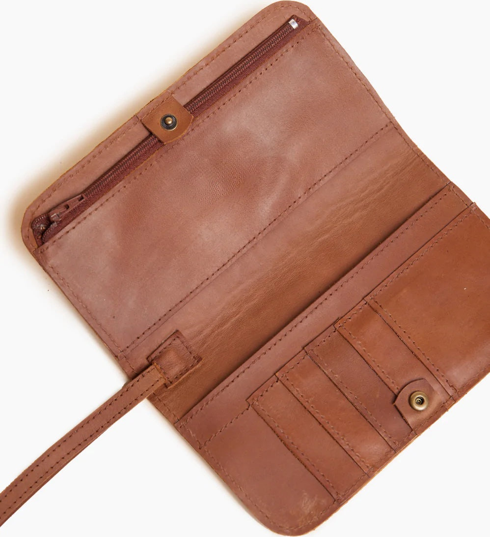 ABLE Alem Snap Wallet whiskey leather