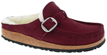 Birkenstock Limited Edition Buckley maroon suede/natural shearling