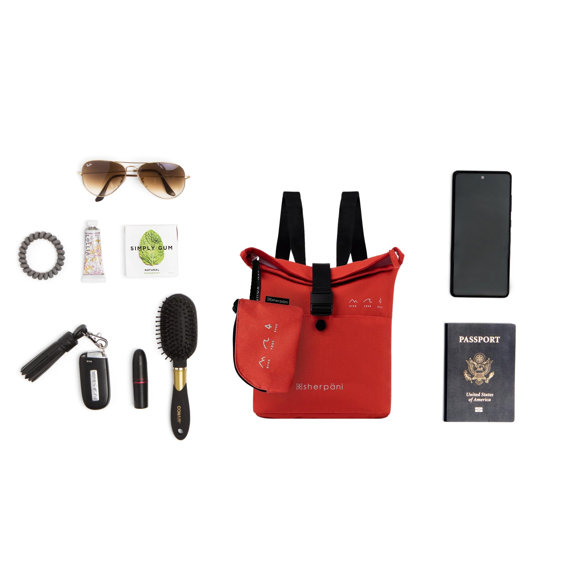 Sherpani Eiko Crossbody/Mini Backpack poppy