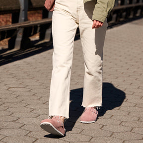 Birkenstock Limited Edition Boston pink clay suede/natural shearling