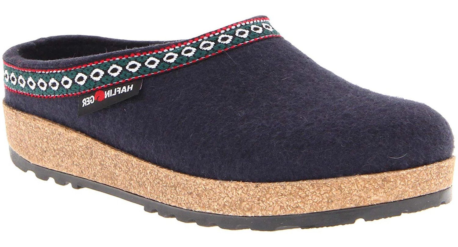 Haflinger GZ Grizzly Clog navy wool felt