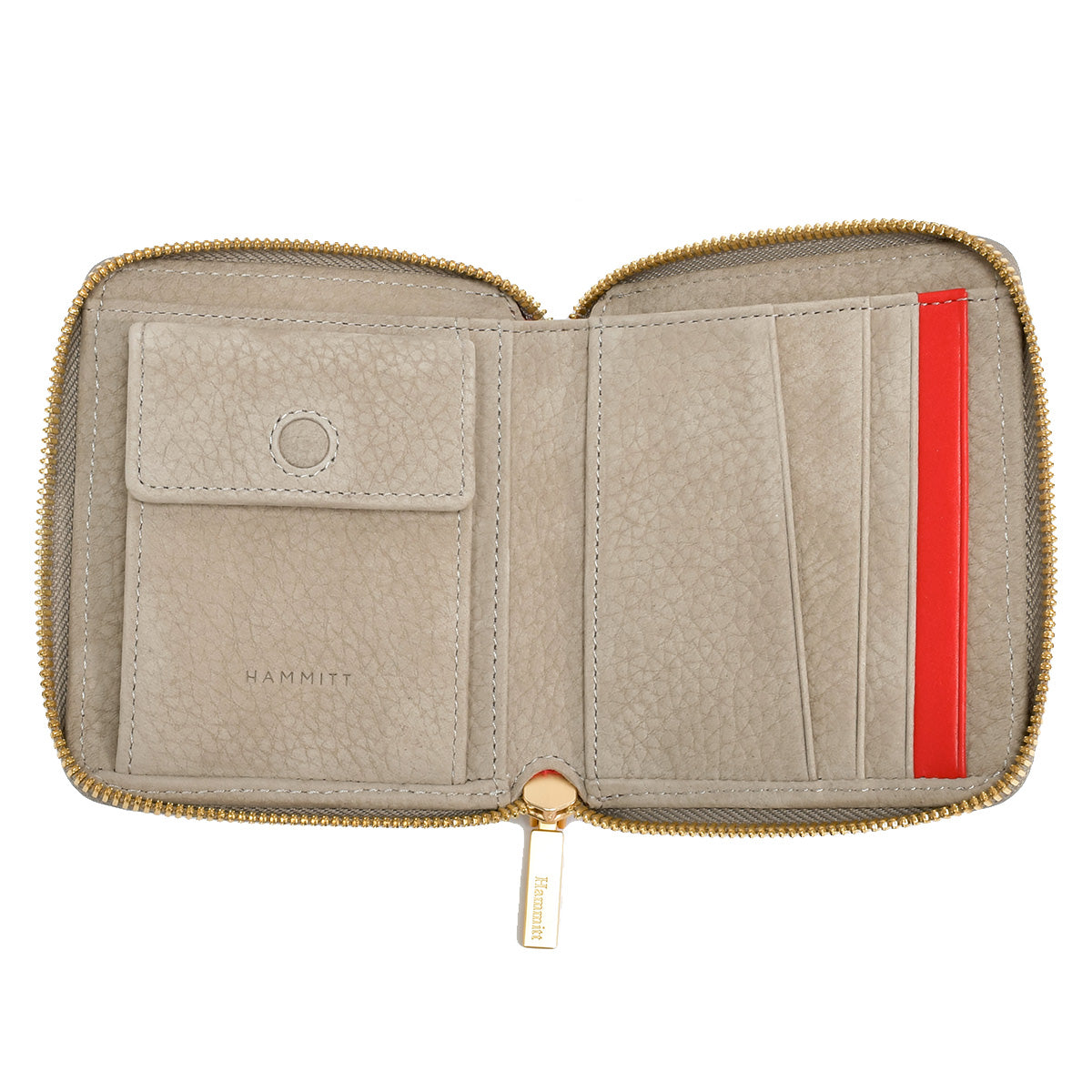 Hammitt 5 North Compact Leather Wallet grey natural/brushed gold