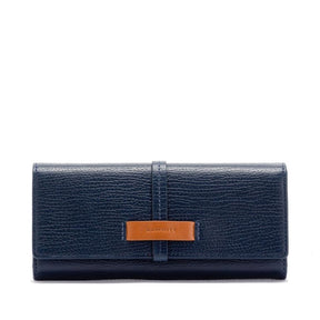 Hammitt Benjamin Leather Wallet Slim indigo navy/brushed silver