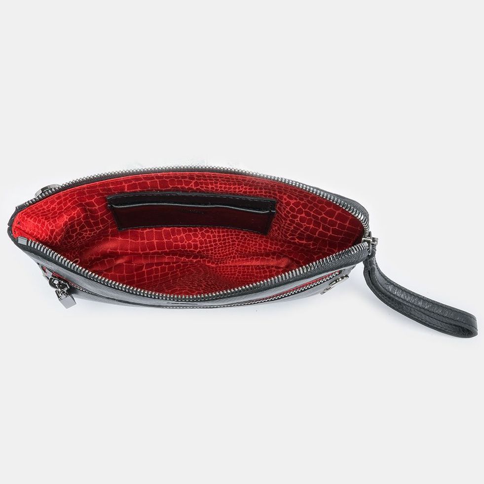 Hammitt Nash Sml Crossbody black/gunmetal red zip