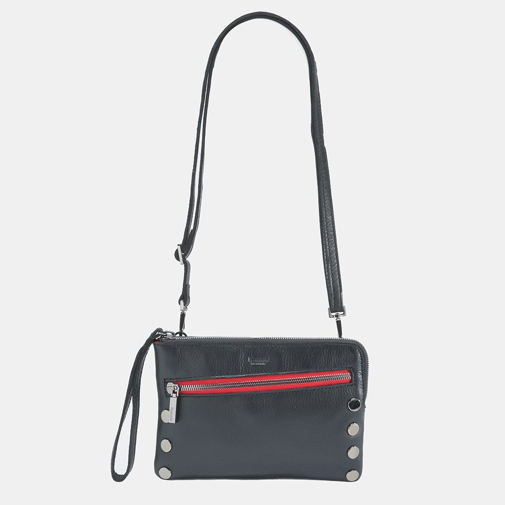 Hammitt Nash Sml Crossbody black/gunmetal red zip