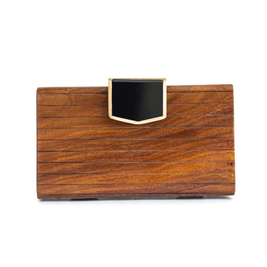 Equal Hands Minimalist Lined Wooden Box Bag