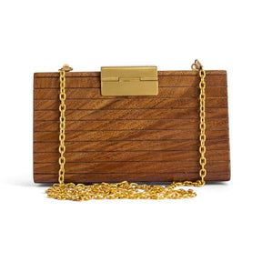 Equal Hands Minimalist Lined Wooden Box Bag