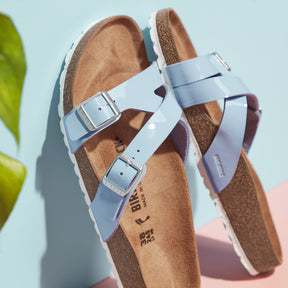 Birkenstock Limited Edition Yao dove blue patent Birko-Flor