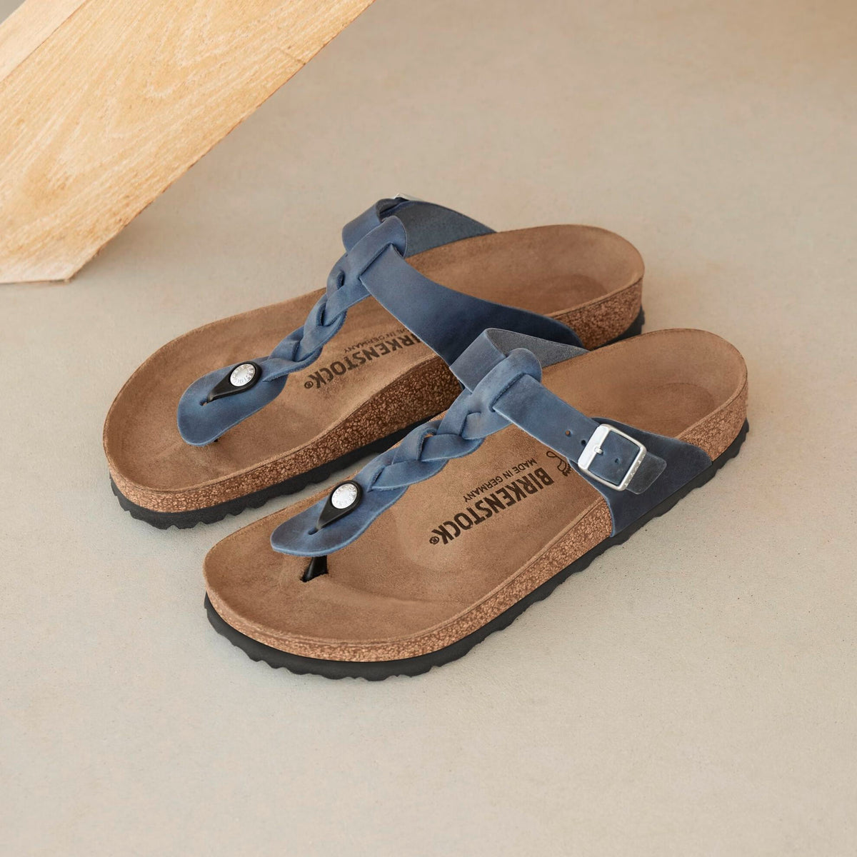 Birkenstock Gizeh Braided Oiled Leather Navy