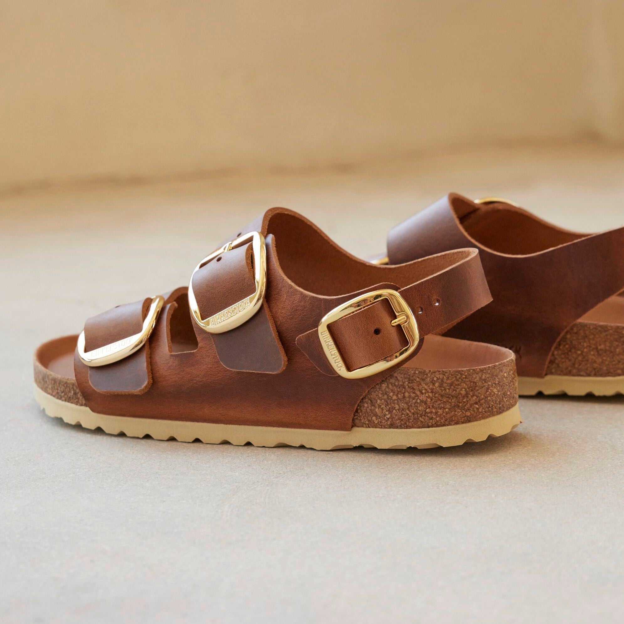 Milano Big Buckle Oiled Leather Cognac | BIRKENSTOCK